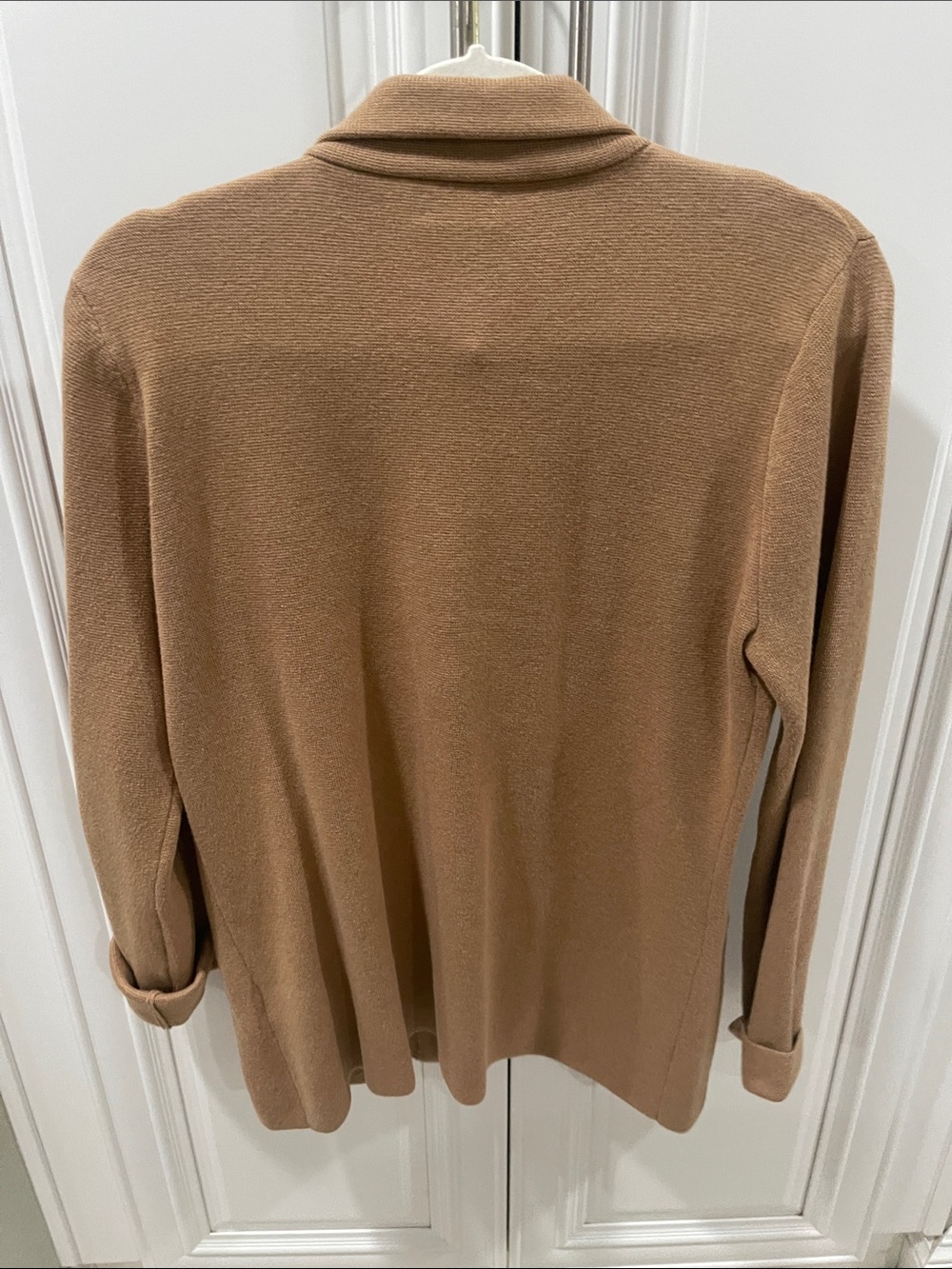 J. Crew Factory Acorn Camel One Button Knit Schoolboy sweater Blazer Cardigan M - Picture 8 of 12